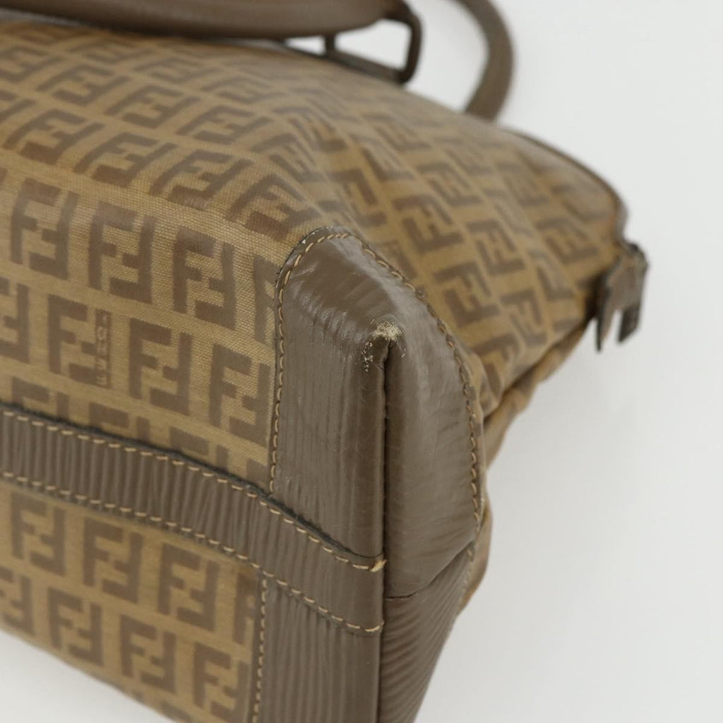 Fendi Zucchino Canvas Brown Canvas Handbag (Pre-Owned)