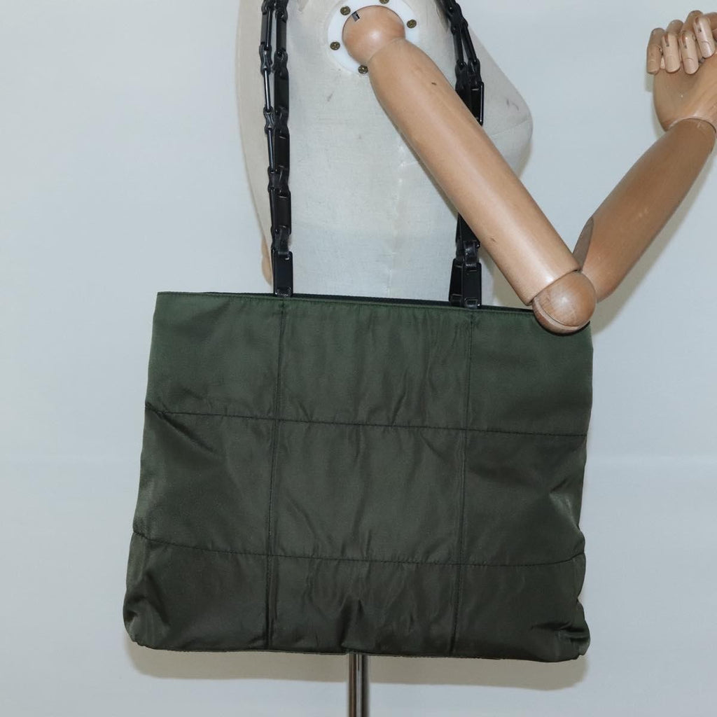 Prada Vintage Shoulder Bag Tessuto Khaki Nylon Shoulder Bag Bag (Pre-Owned)