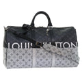 Louis Vuitton Keepall Bandouliere Bag Monogram Eclipse Split Canvas Black Canvas Bag (Pre-Owned)