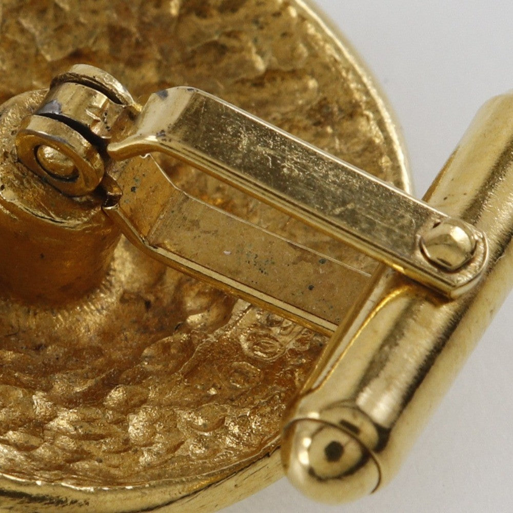 Chanel Vintage Logo Round Cufflinks Plated Gold Gold Gold_Plated Cufflinks Jewelry (Pre-Owned)