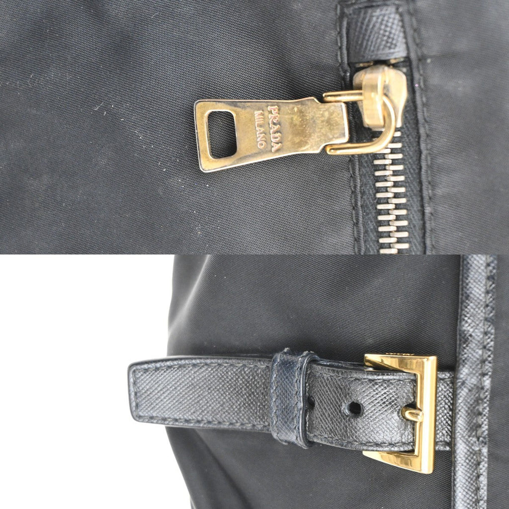 Prada Buckle Messenger Bag Tessuto Black Nylon Shoulder Bag Bag (Pre-Owned)