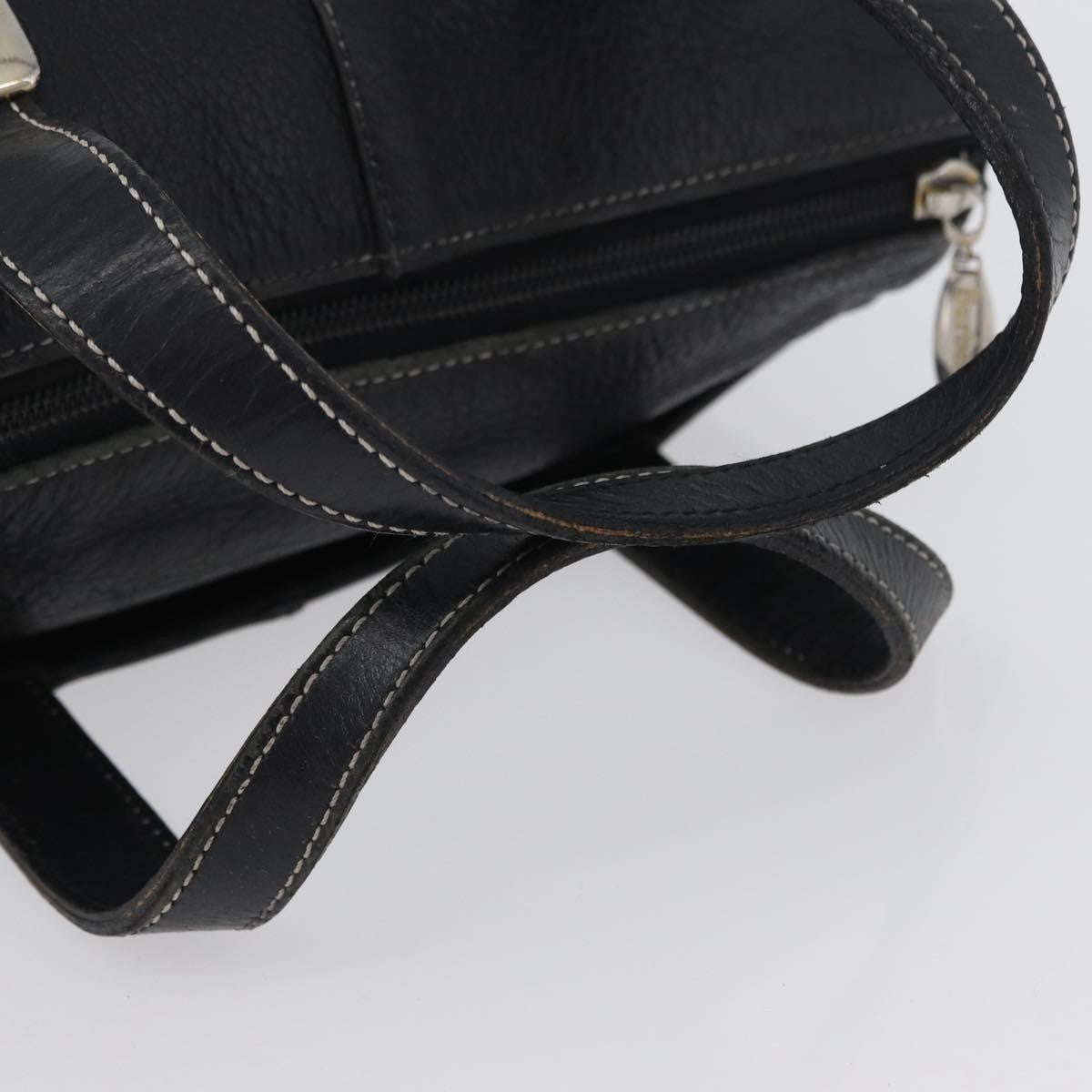 Burberry Vintage Handbag Leather Black Leather Handbag (Pre-Owned)