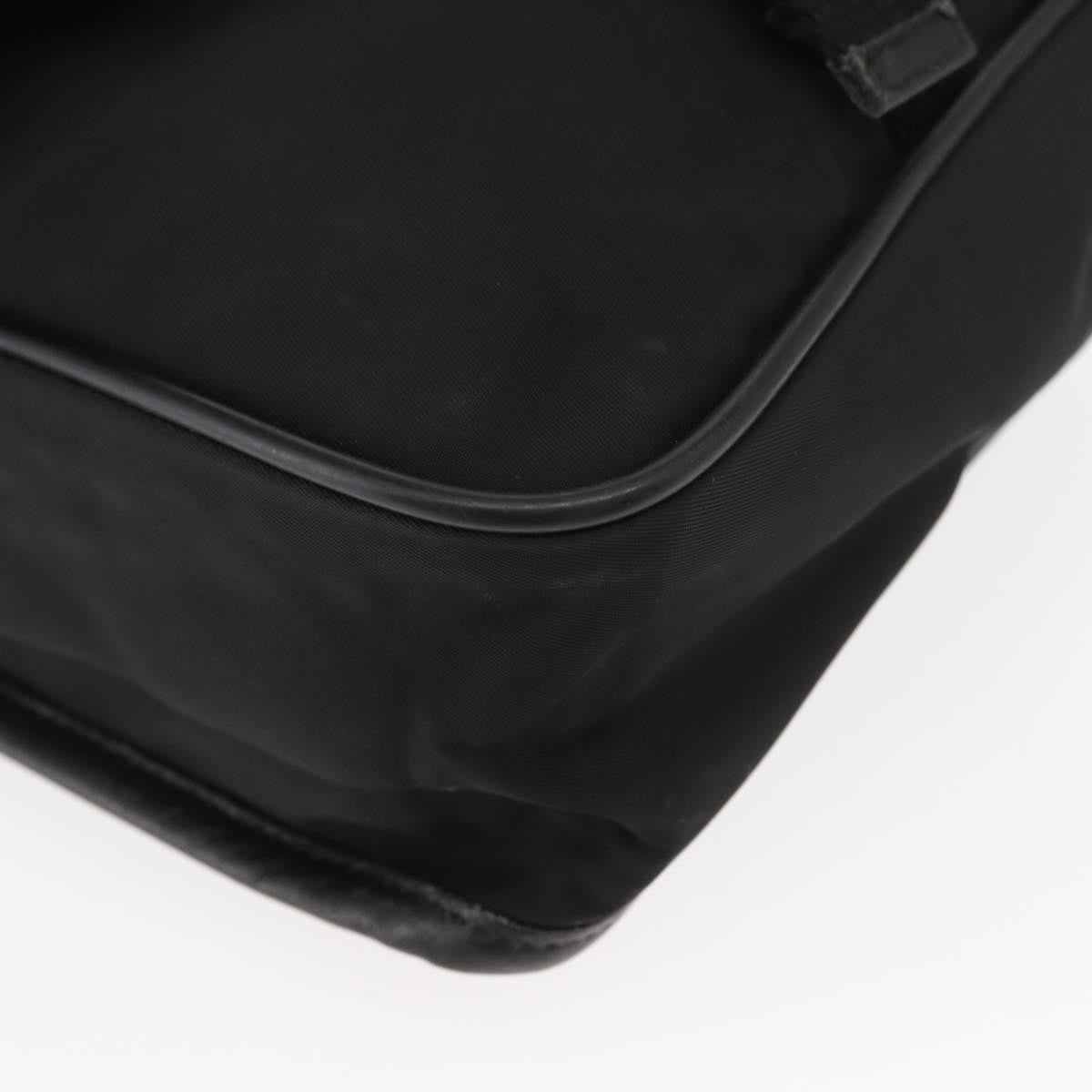 Prada Logo Flap Messenger Bag Tessuto Black Nylon Shoulder Bag Bag (Pre-Owned)