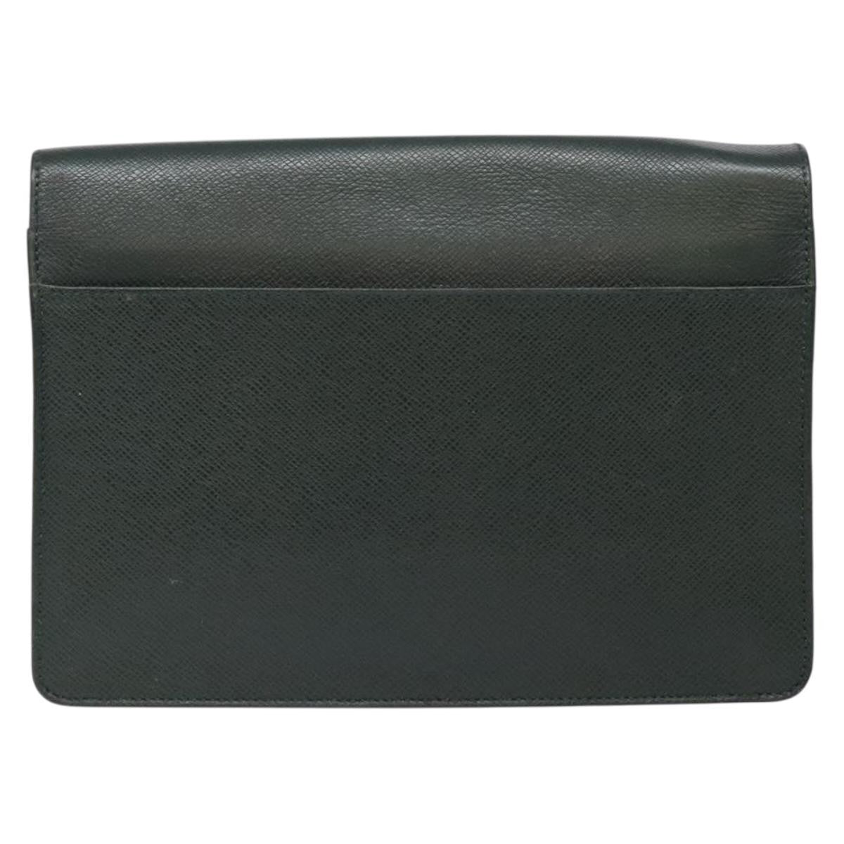 Louis Vuitton Kourad Pouch Taiga Green Leather Clutche & Pouche Bag (Pre-Owned)