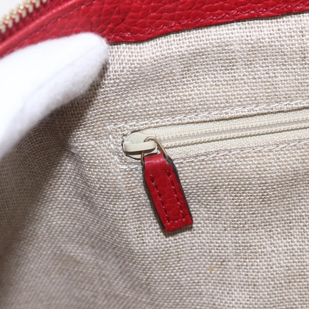 Gucci Vintage Soho Convertible Satchel Leather Red Leather Handbag (Pre-Owned)