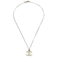 Chanel Cc Logo Pendant Necklace Metal Silver Silver_Plated Necklace Jewelry (Pre-Owned)