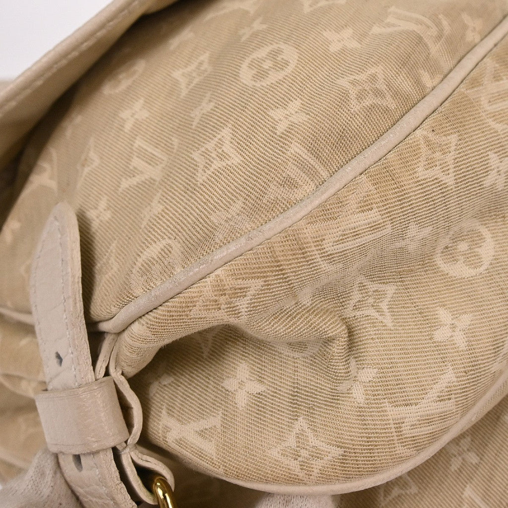 Louis Vuitton Saumur Handbag Mini Lin White Canvas Shoulder Bag Bag (Pre-Owned)