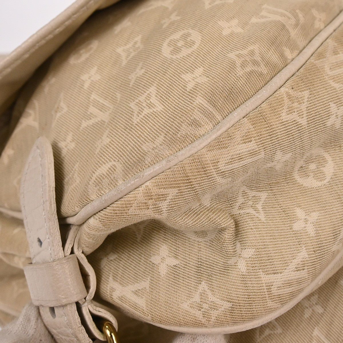 Louis Vuitton Saumur Handbag Mini Lin White Canvas Shoulder Bag Bag (Pre-Owned)