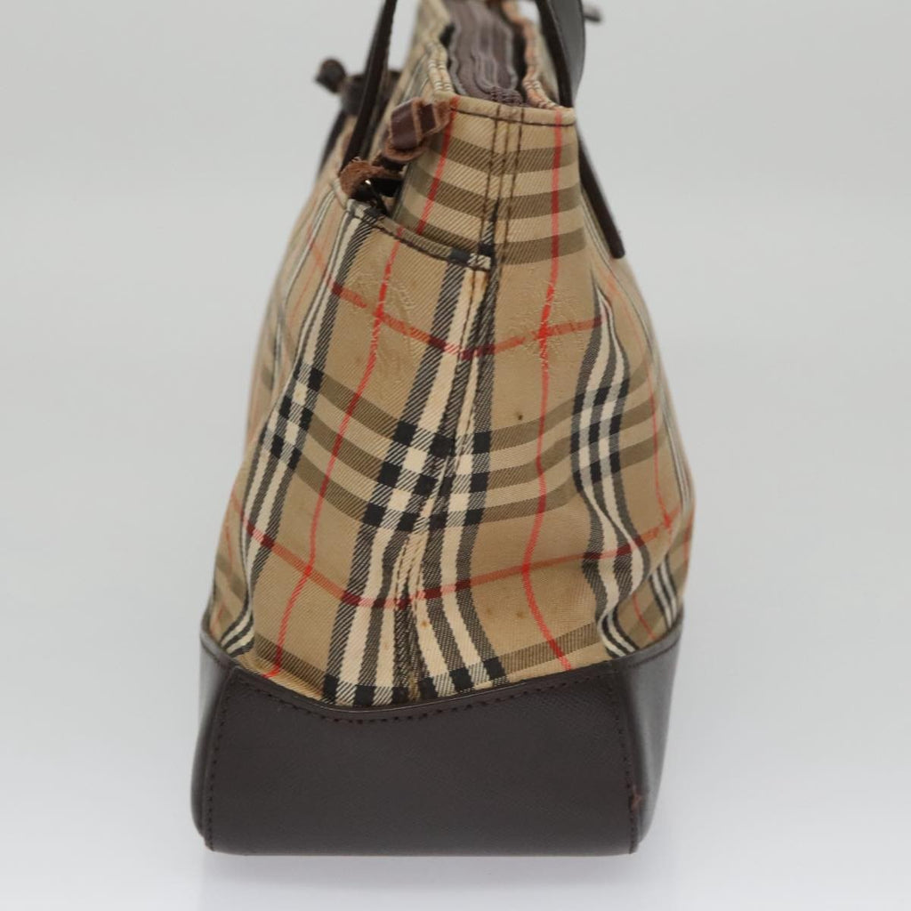 Burberry Nova Check Handbag Nova Check Canvas And Leather Beige Canvas Handbag (Pre-Owned)