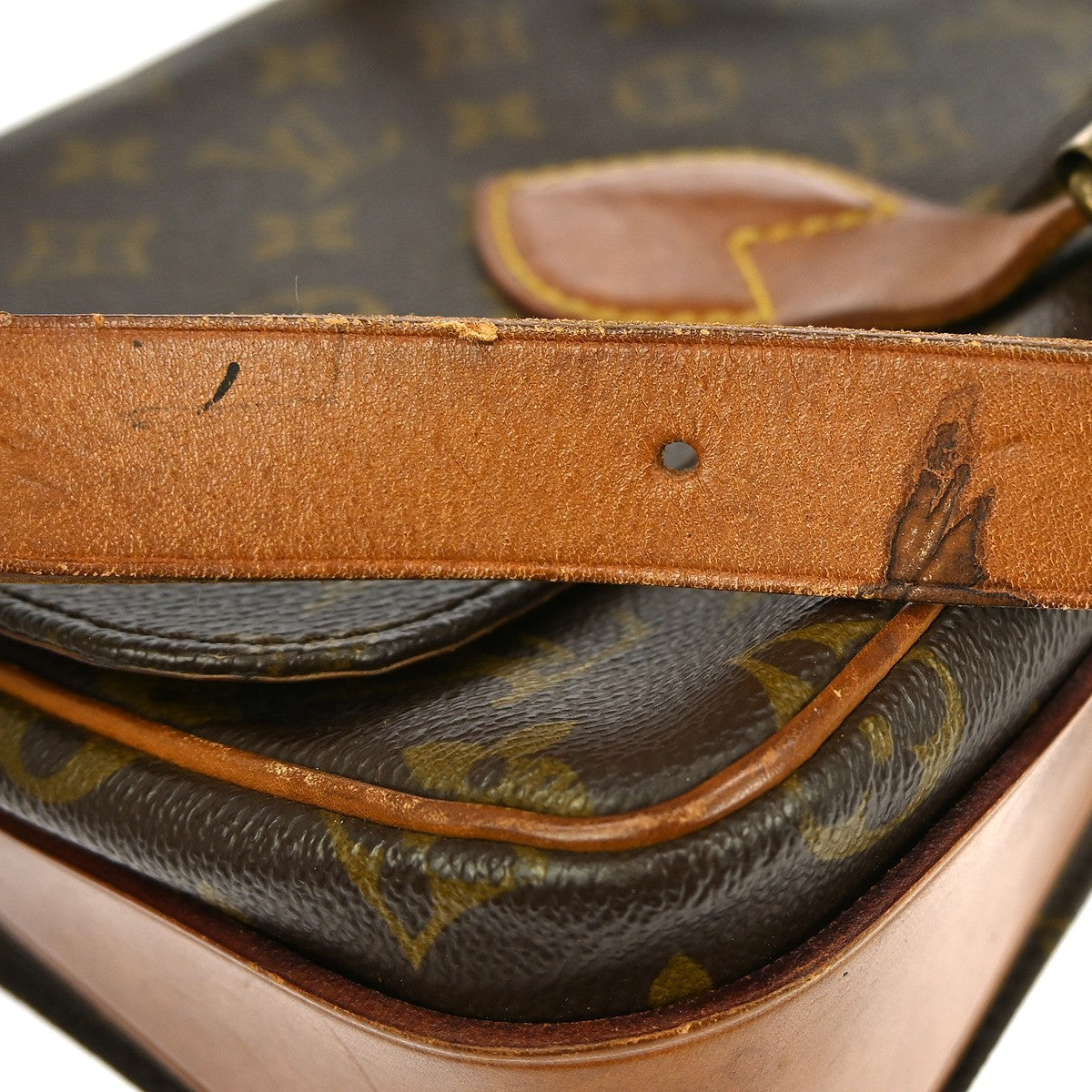 Louis Vuitton Cartouchiere Handbag Monogram Canvas Brown Canvas Shoulder Bag Bag (Pre-Owned)