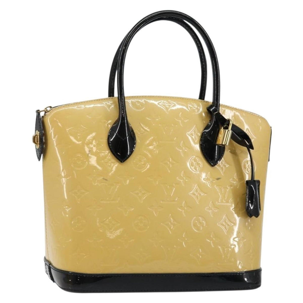 Louis Vuitton Lockit Handbag Monogram Vernis Beige Patent_Leather Tote Bag Bag (Pre-Owned)