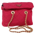 Prada Re-Edition 1995 Chain Tote Quilted Re-Nylon Pink Nylon Shoulder Bag Bag (Pre-Owned)