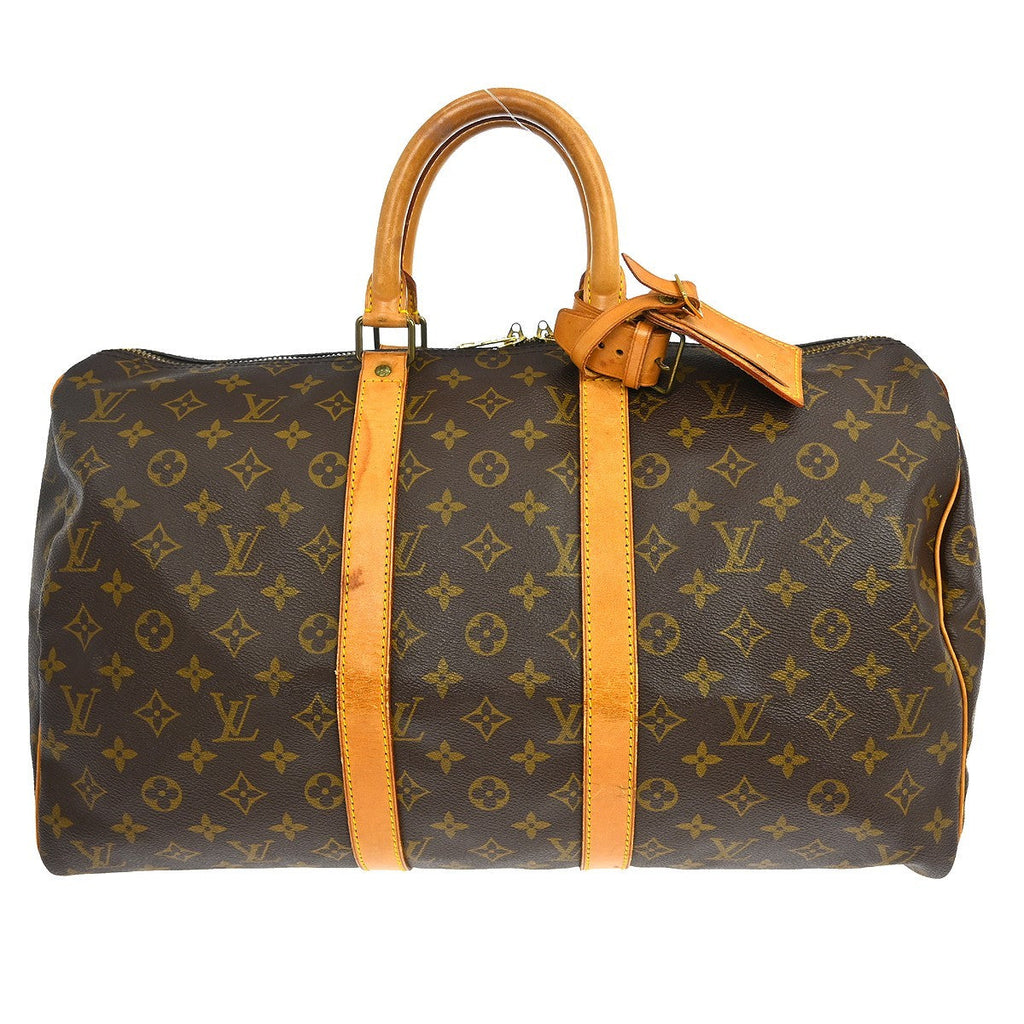 Louis Vuitton Keepall Bag Monogram Canvas Brown Canvas Travel Bag Bag (Pre-Owned)