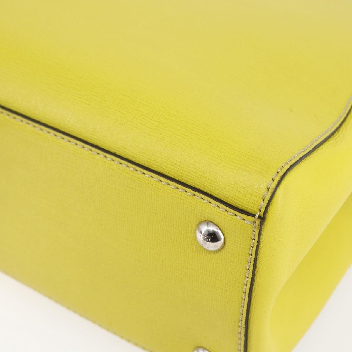 Fendi 2Jours Bag Leather Yellow Leather Handbag (Pre-Owned)