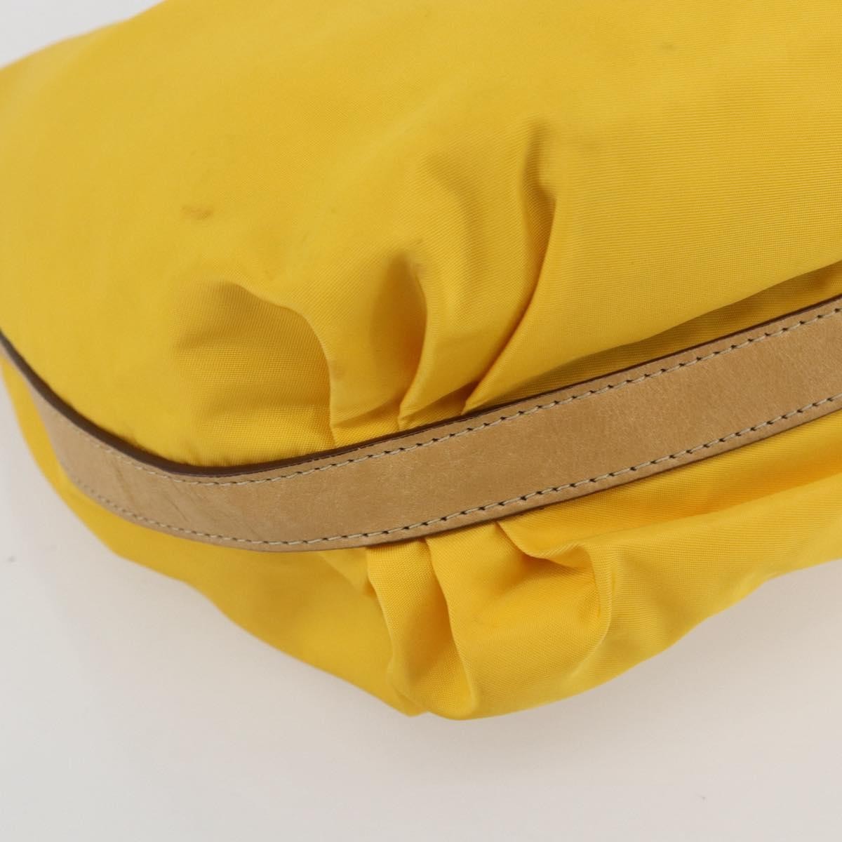 Prada Vintage Shoulder Bag Tessuto Yellow Nylon Shoulder Bag Bag (Pre-Owned)