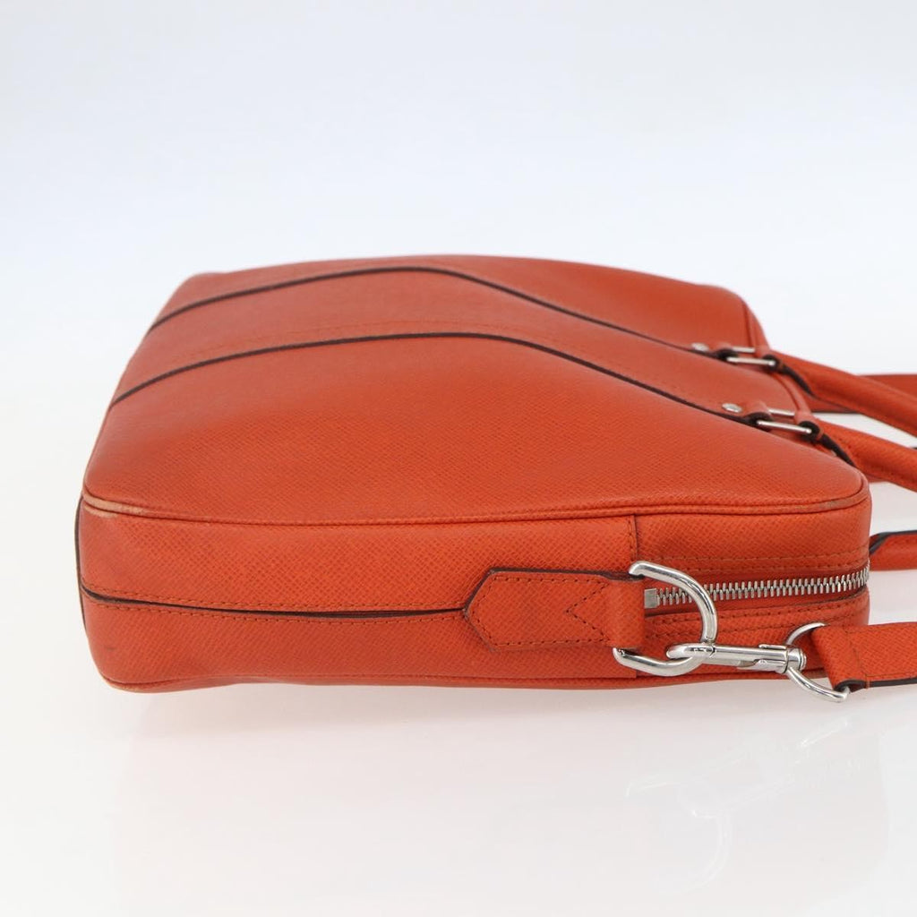 Louis Vuitton Porte-Documents Voyage Briefcase Taiga Leather Orange Leather Briefcase Bag (Pre-Owned)