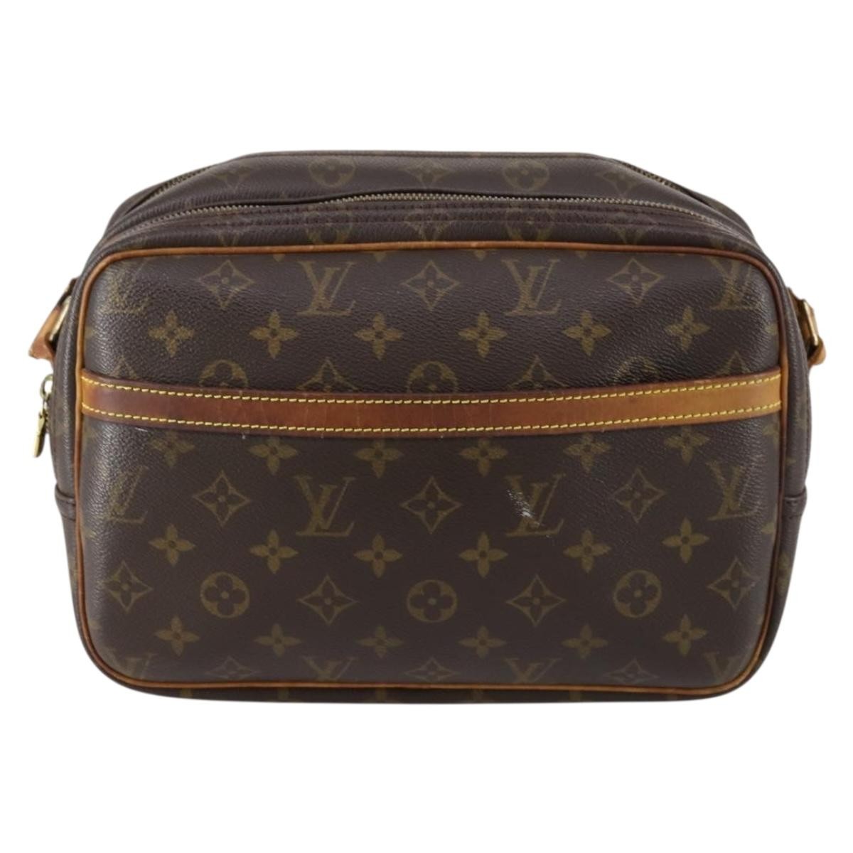 Louis Vuitton Reporter Bag Monogram Canvas Brown Canvas Shoulder Bag Bag (Pre-Owned)