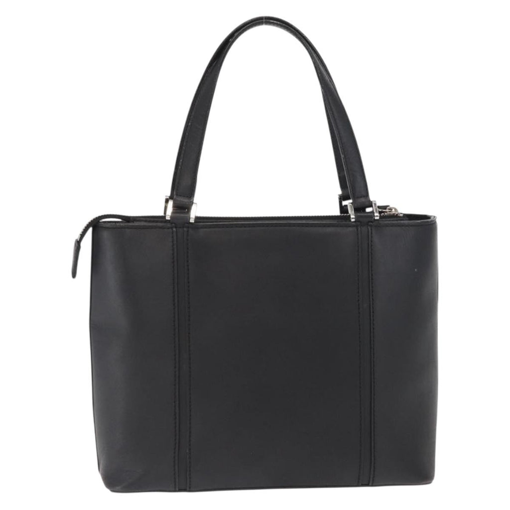 Burberry Vintage Handbag Leather Black Leather Handbag (Pre-Owned)