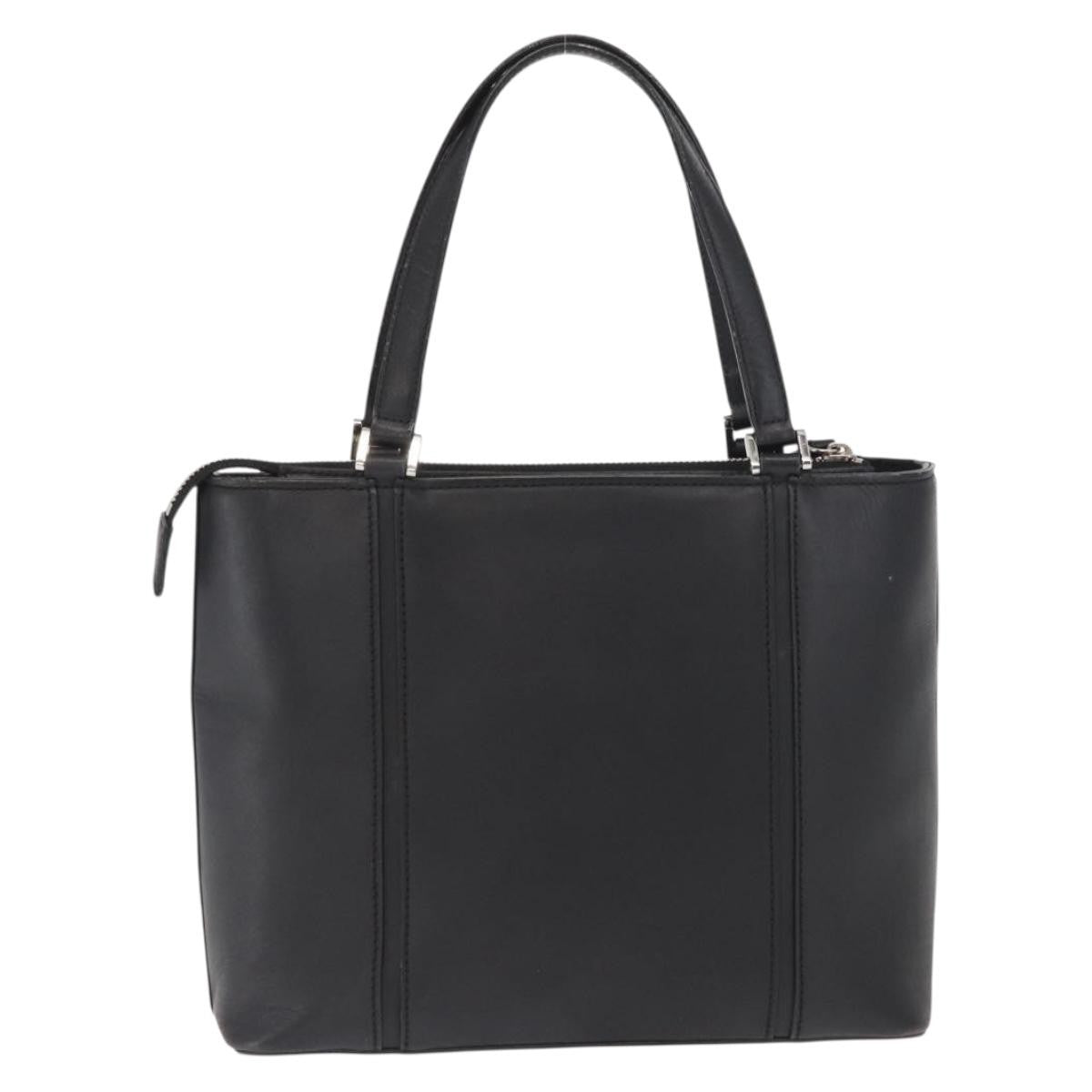Burberry Vintage Handbag Leather Black Leather Handbag (Pre-Owned)