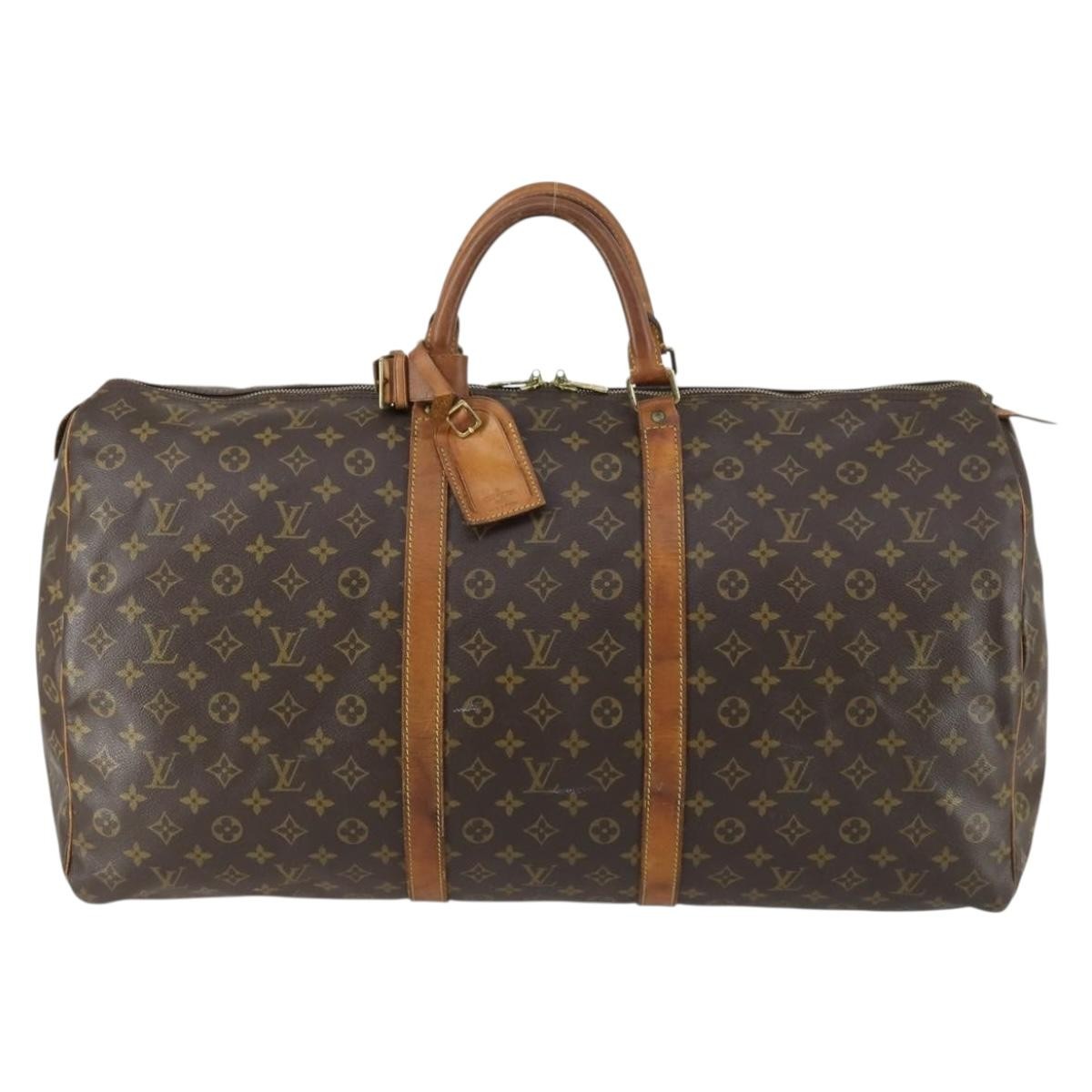 Louis Vuitton Keepall Bag Monogram Canvas Brown Canvas Travel Bag Bag (Pre-Owned)