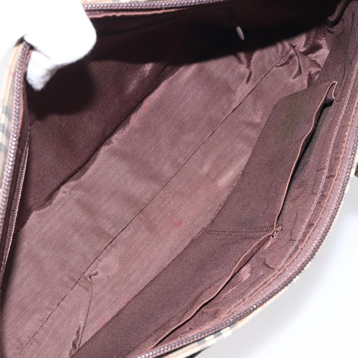 Burberry Nova Check Handbag Nova Check Canvas And Leather Beige Canvas Handbag (Pre-Owned)