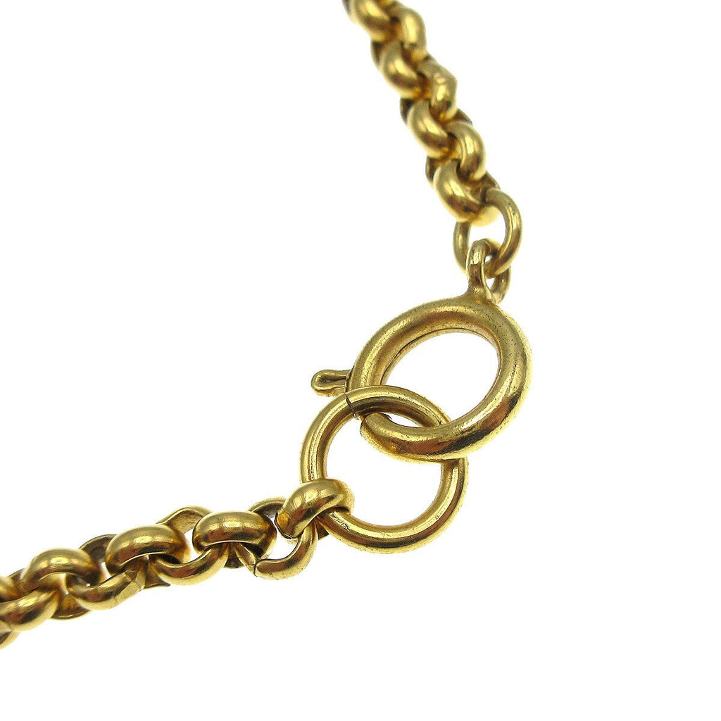 Chanel Cc Heart Pendant Necklace Metal Gold Gold_Plated Necklace Jewelry (Pre-Owned)