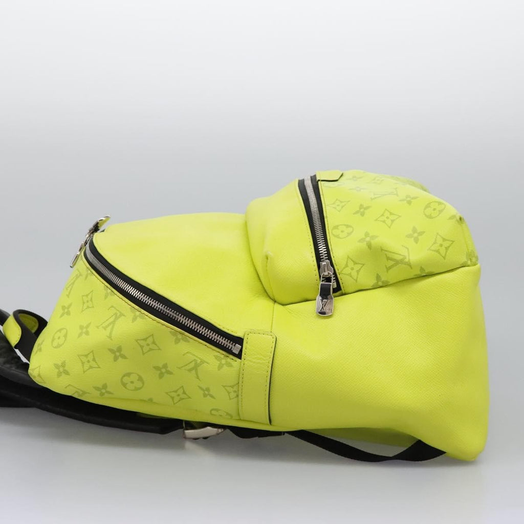 Louis Vuitton Discovery Backpack Monogram Taigarama Yellow Leather Backpack Bag (Pre-Owned)