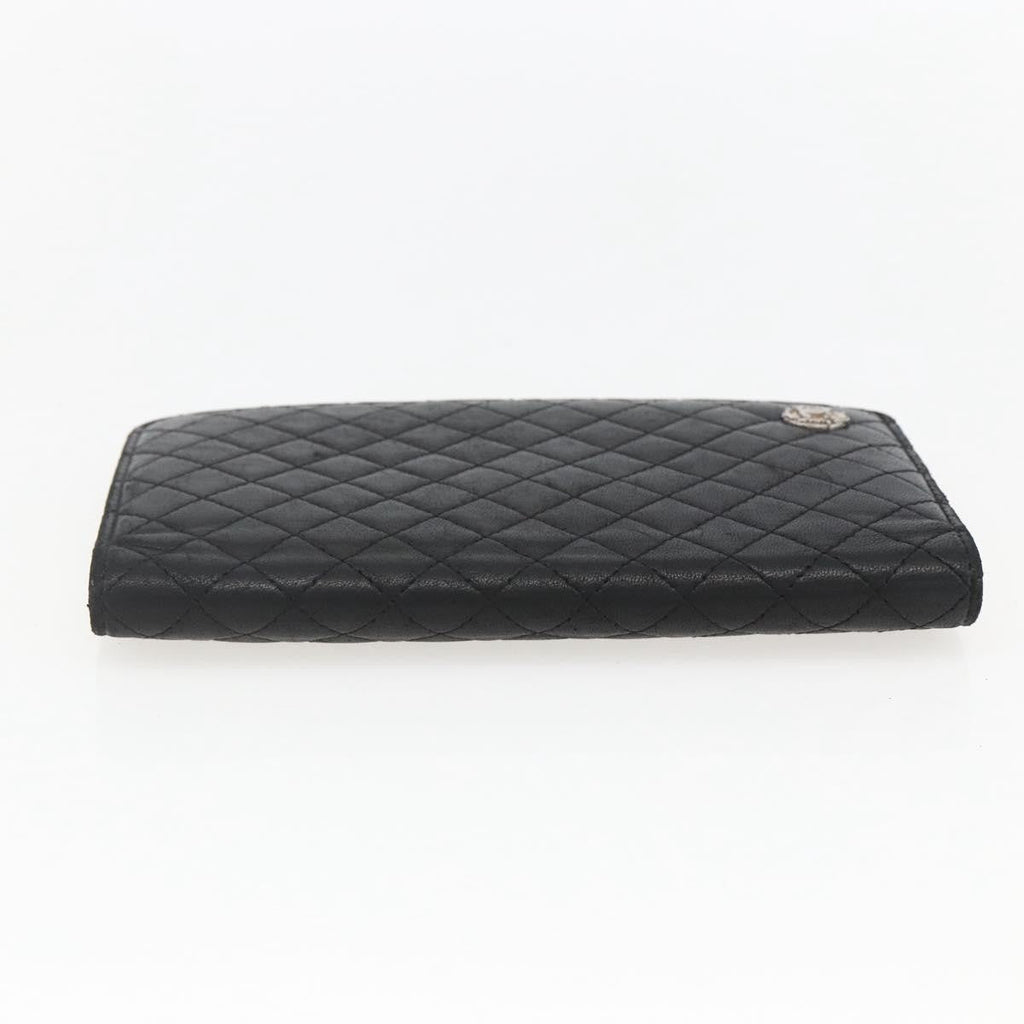 Chanel Vintage Cc Bifold Wallet Leather Black Leather Wallets Accessory (Pre-Owned)