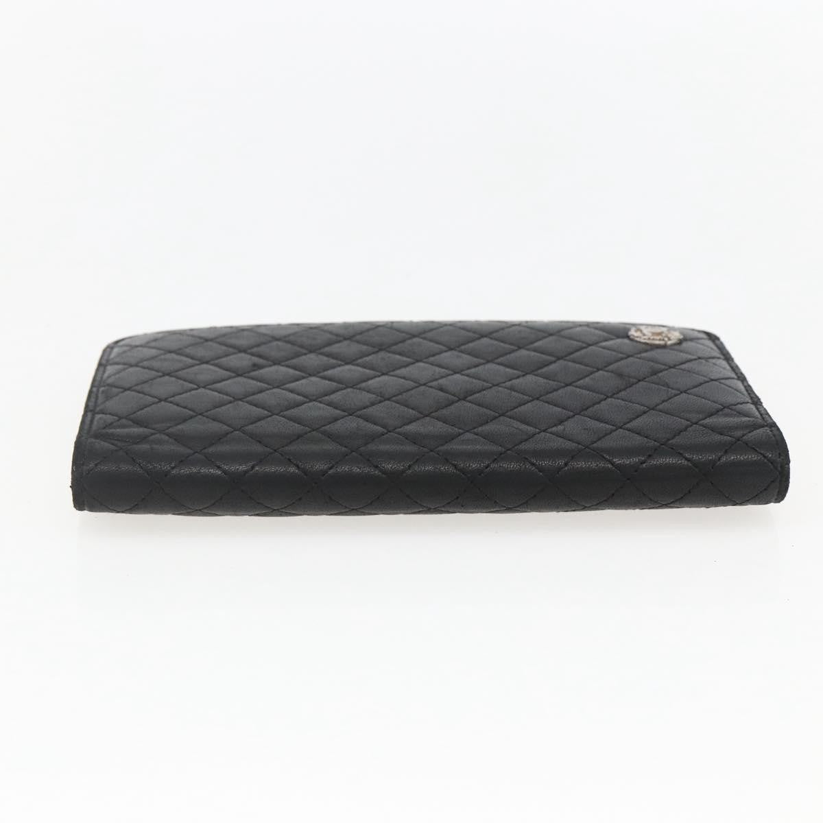 Chanel Vintage Cc Bifold Wallet Leather Black Leather Wallets Accessory (Pre-Owned)