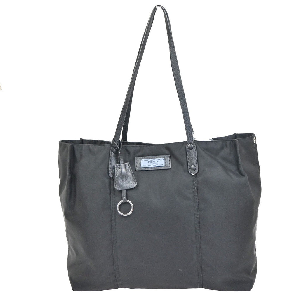 Prada Etiquette Tote Tessuto Black Nylon Tote Bag Bag (Pre-Owned)