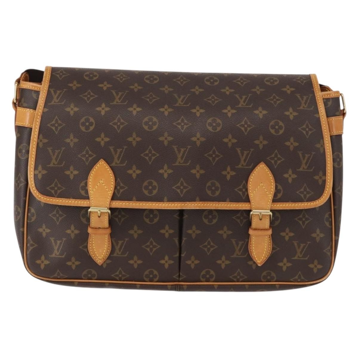 Louis Vuitton Sac Gibeciere Messenger Bag Monogram Canvas Brown Canvas Shoulder Bag Bag (Pre-Owned)