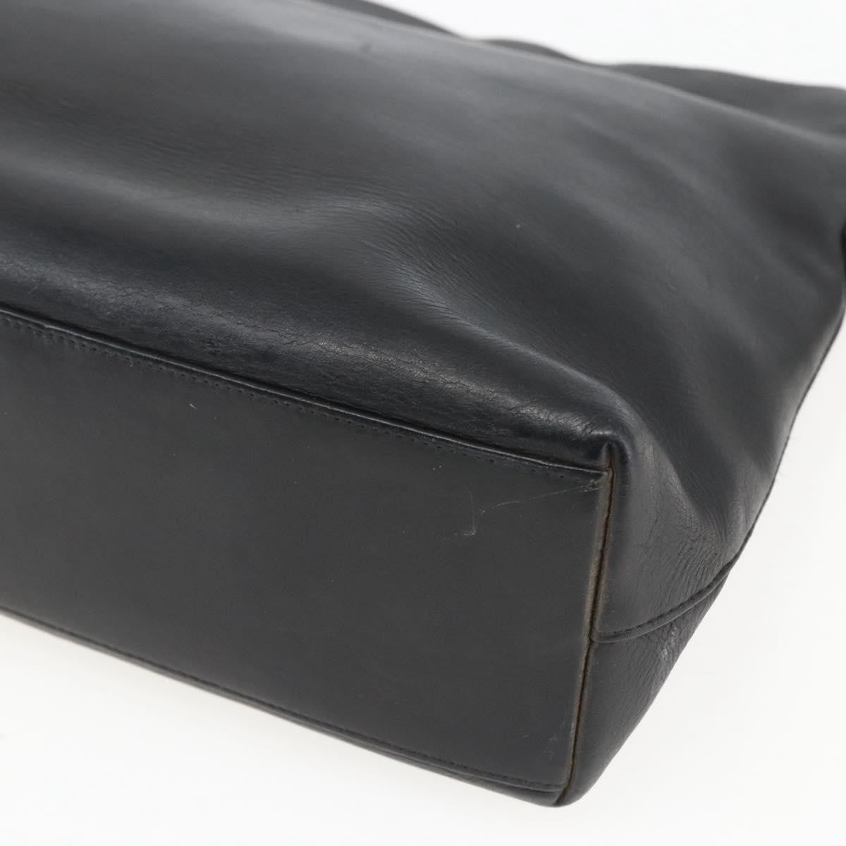 Chanel Vintage Shoulder Bag Leather Black Leather Shoulder Bag Bag (Pre-Owned)