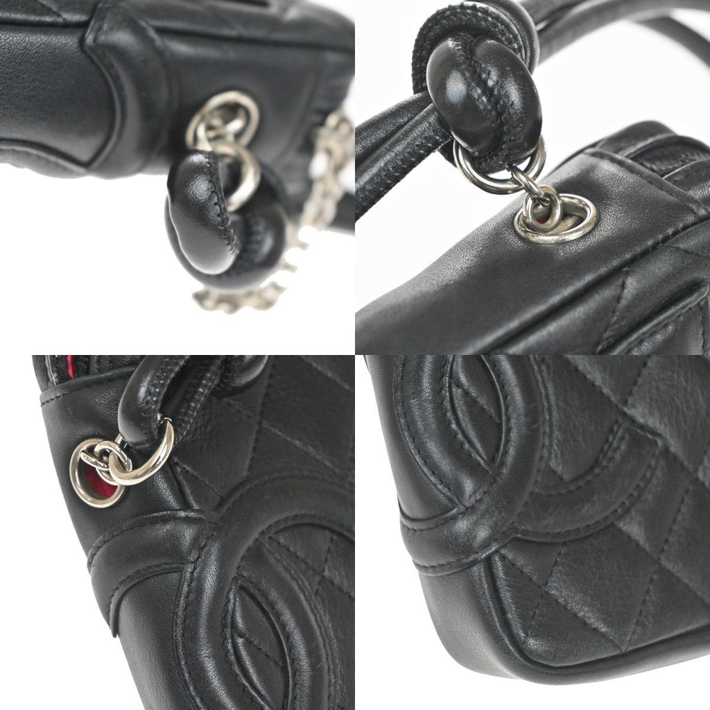 Chanel Cambon Pochette Quilted Leather Black Leather Shoulder Bag Bag (Pre-Owned)