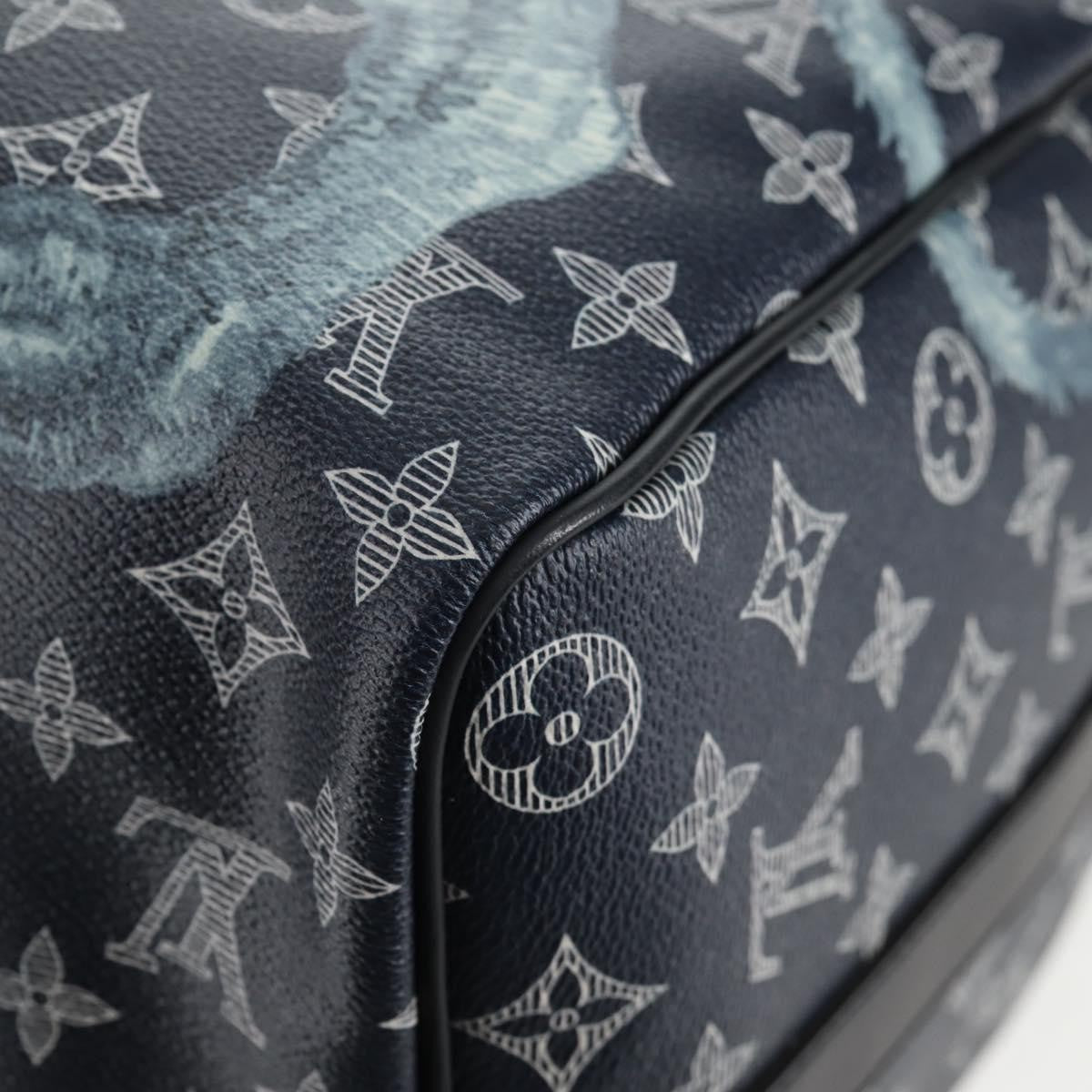 Louis Vuitton Keepall Bandouliere Bag Limited Edition Chapman Savane Monogram Canvas Navy Canvas Travel Bag Bag (Pre-Owned)