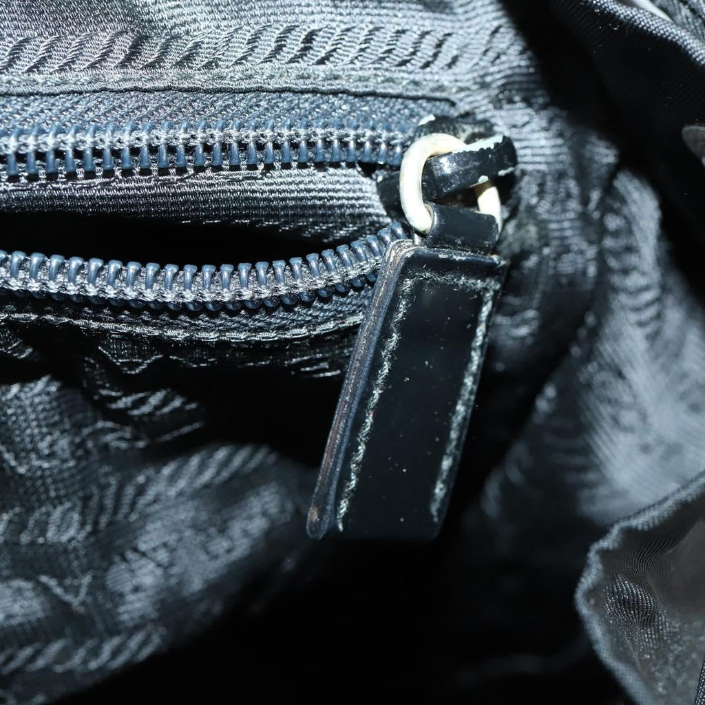 Prada Vela Double Front Pocket Backpack Tessuto With Saffiano Leather Black Nylon Backpack Bag (Pre-Owned)