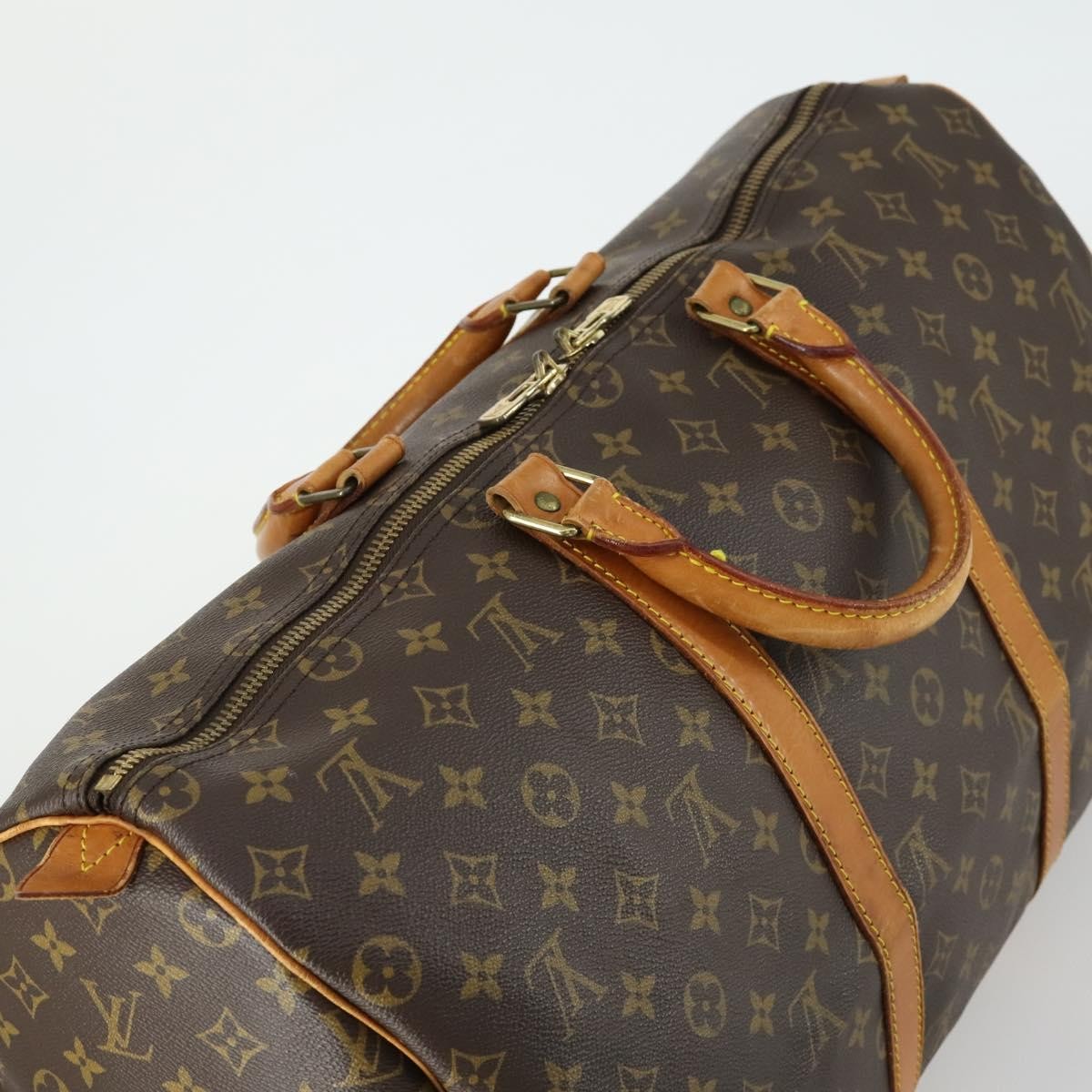Louis Vuitton Keepall Bag Monogram Canvas Brown Canvas Travel Bag Bag (Pre-Owned)