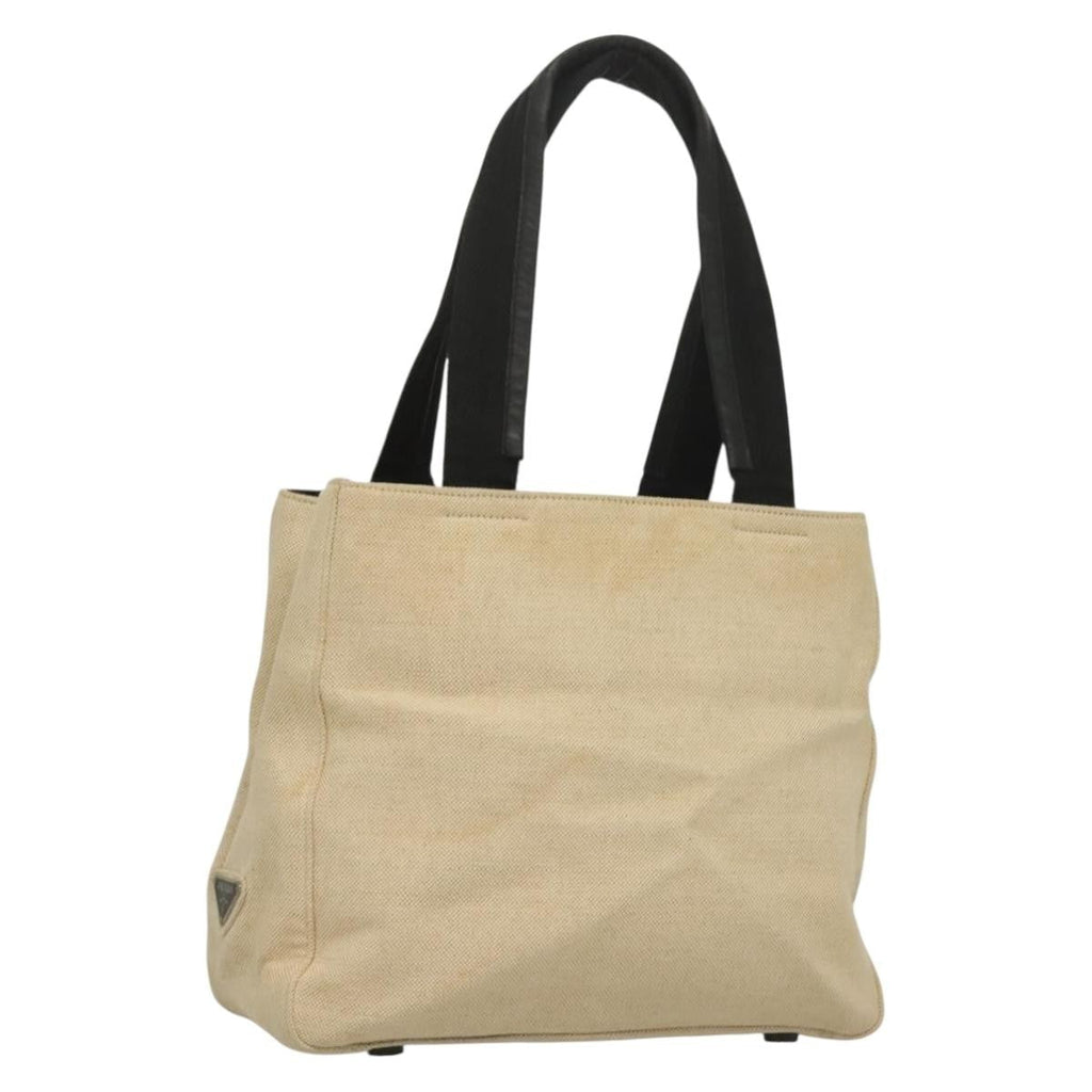 Prada Sport Tote Bag Canvas Beige Canvas Tote Bag Bag (Pre-Owned)
