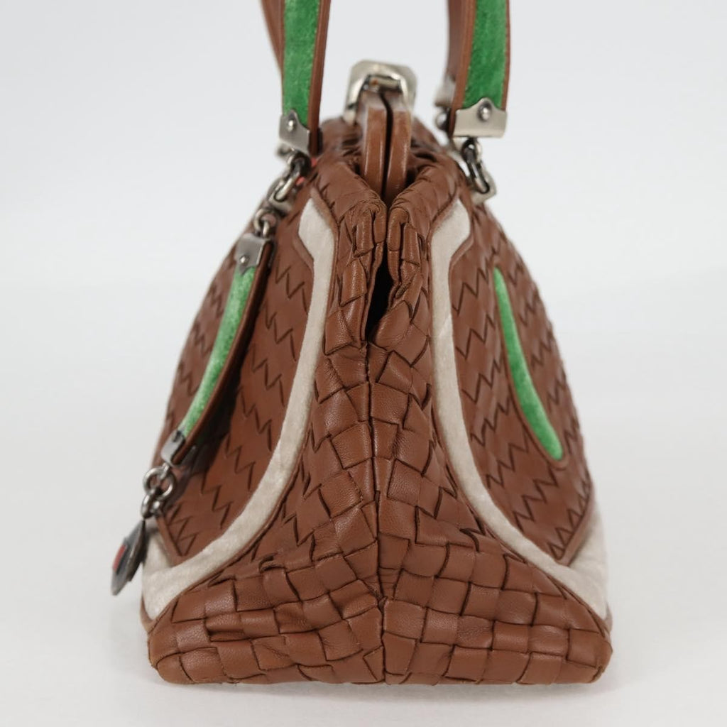 Bottega Veneta Intrecciato Leather Brown Leather Handbag (Pre-Owned)