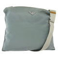 Prada Flat Messenger Bag Tessuto Blue Nylon Shoulder Bag Bag (Pre-Owned)