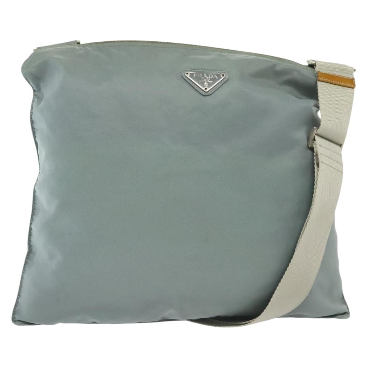 Prada Flat Messenger Bag Tessuto Blue Nylon Shoulder Bag Bag (Pre-Owned)