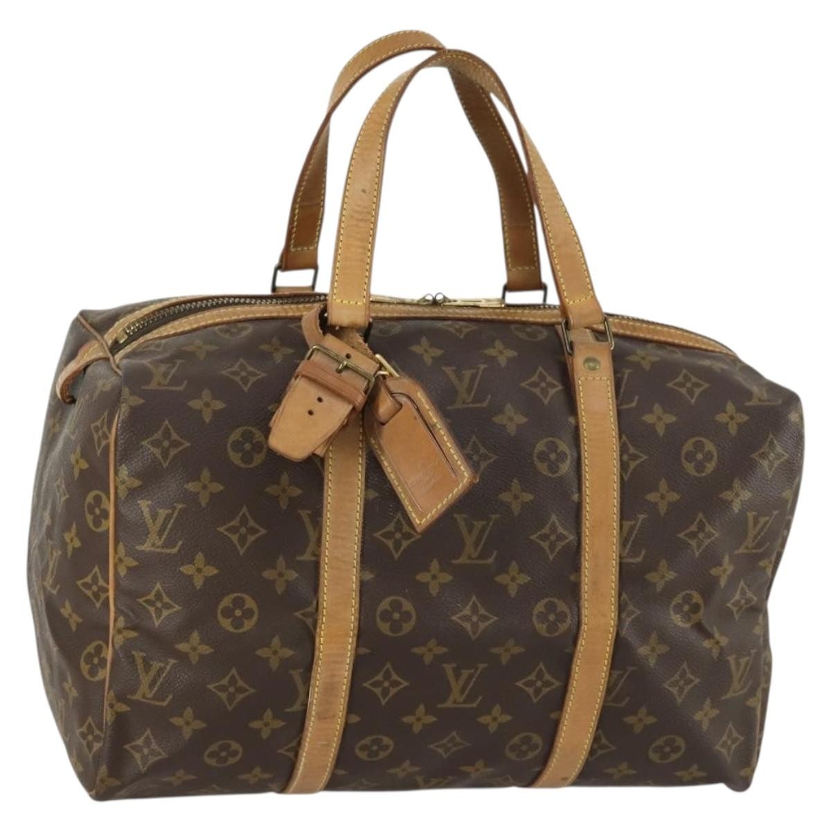 Louis Vuitton Sac Souple Handbag Monogram Canvas Brown Canvas Travel Bag Bag (Pre-Owned)
