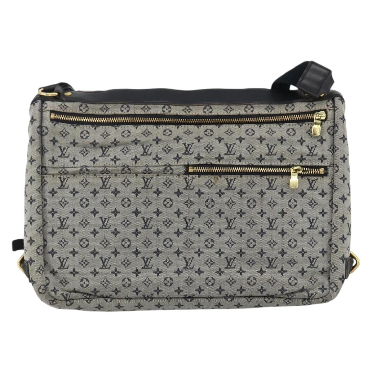 Louis Vuitton Sac Maman Handbag Mini Lin Blue Canvas Shoulder Bag Bag (Pre-Owned)