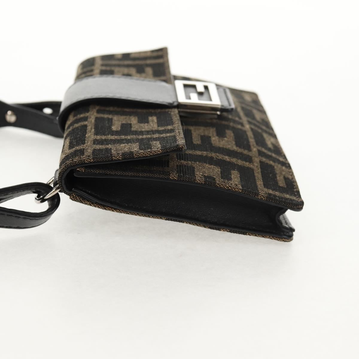 Fendi Baguette Convertible Belt Bag Zucca Canvas Black Canvas Bag (Pre-Owned)
