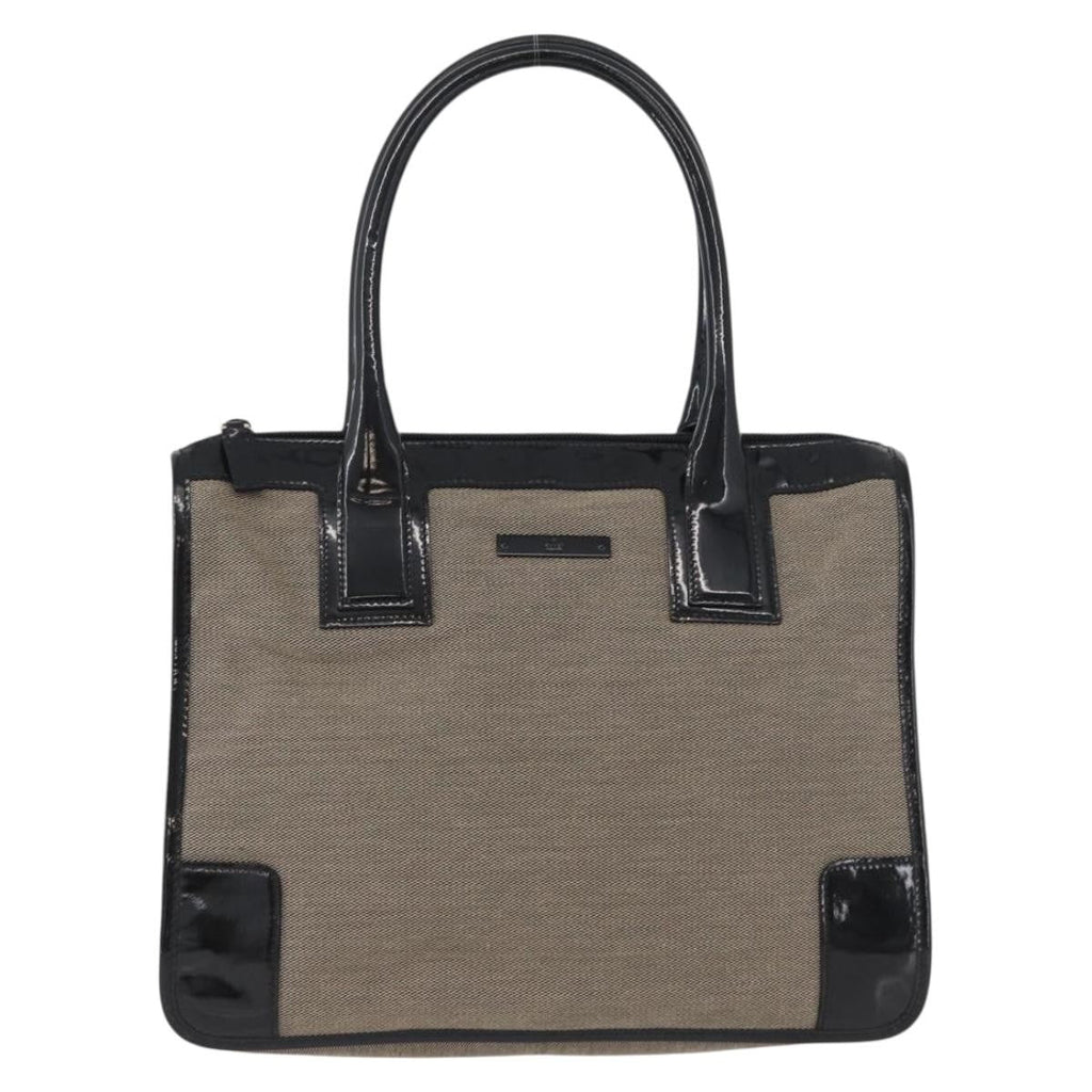 Gucci Vintage Tote Canvas Beige Canvas Tote Bag Bag (Pre-Owned)