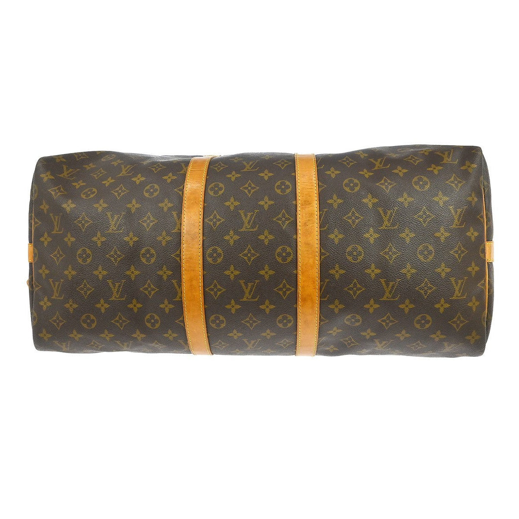 Louis Vuitton Keepall Bandouliere Bag Monogram Canvas Brown Canvas Travel Bag Bag (Pre-Owned)