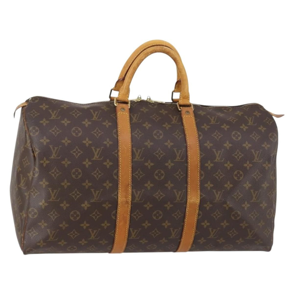 Louis Vuitton Keepall Bag Monogram Canvas Brown Canvas Travel Bag Bag (Pre-Owned)