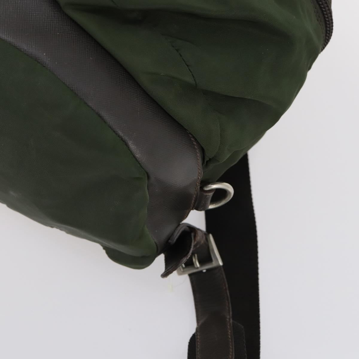 Prada Double Front Pocket Backpack Tessuto Khaki Nylon Backpack Bag (Pre-Owned)