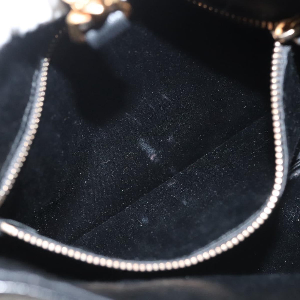 Prada Bow Shoulder Bag Vernice Saffiano Leather Black Leather Bag (Pre-Owned)