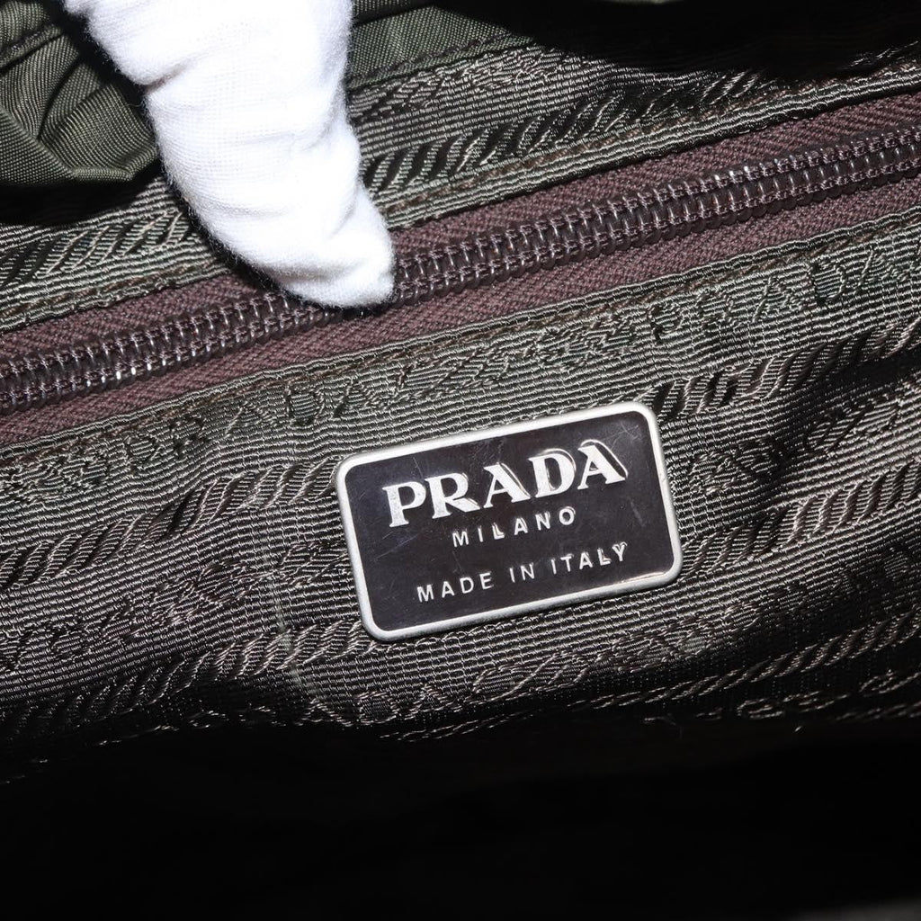 Prada Double Front Pocket Backpack Tessuto Khaki Nylon Backpack Bag (Pre-Owned)