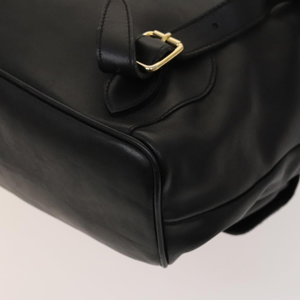 Gucci Vintage Bamboo Backpack Leather Black Leather Backpack Bag (Pre-Owned)